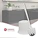 Home Basics Plastic Toilet Brush with Compact Holder, for Bathroom Storage - Sturdy, Deep Cleaning, White