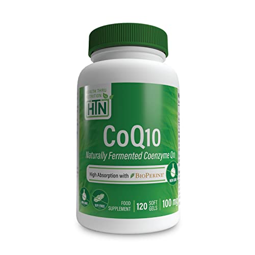 CoQ10 w/BioPerine 100mg 120 Softgels High Absorption, Non-GMO, Soy-Free, 100% Natural Coenzyme Q-10