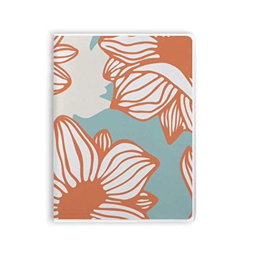 Carnet de peinture floral orange bleu anti gondolement pour aquarelle