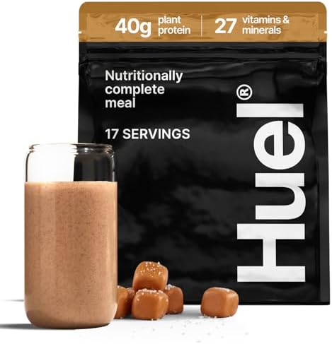 Huel Black Edition | Salted Caramel 40g Vegan Protein Powder | 8g Fiber