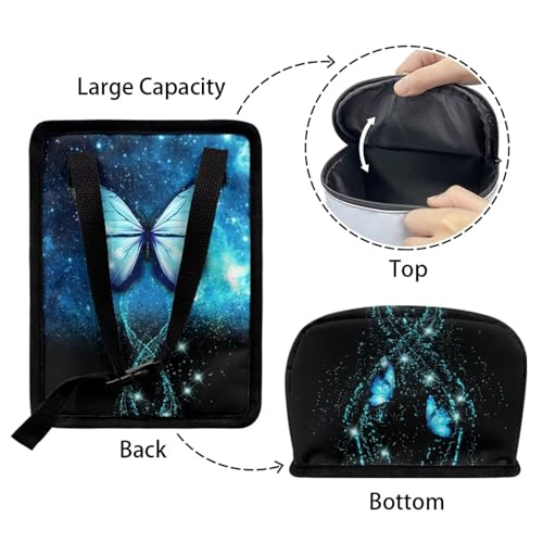 Image of DISNIMO Blue Butterfly Car Trash Can Easy-to-Install Car Accessory Interior, Leak-Proof Car Garbage Can Bin Organizer Storage Bag for The Back Seat of Any Cars, Sedans, SUVs & Trucks