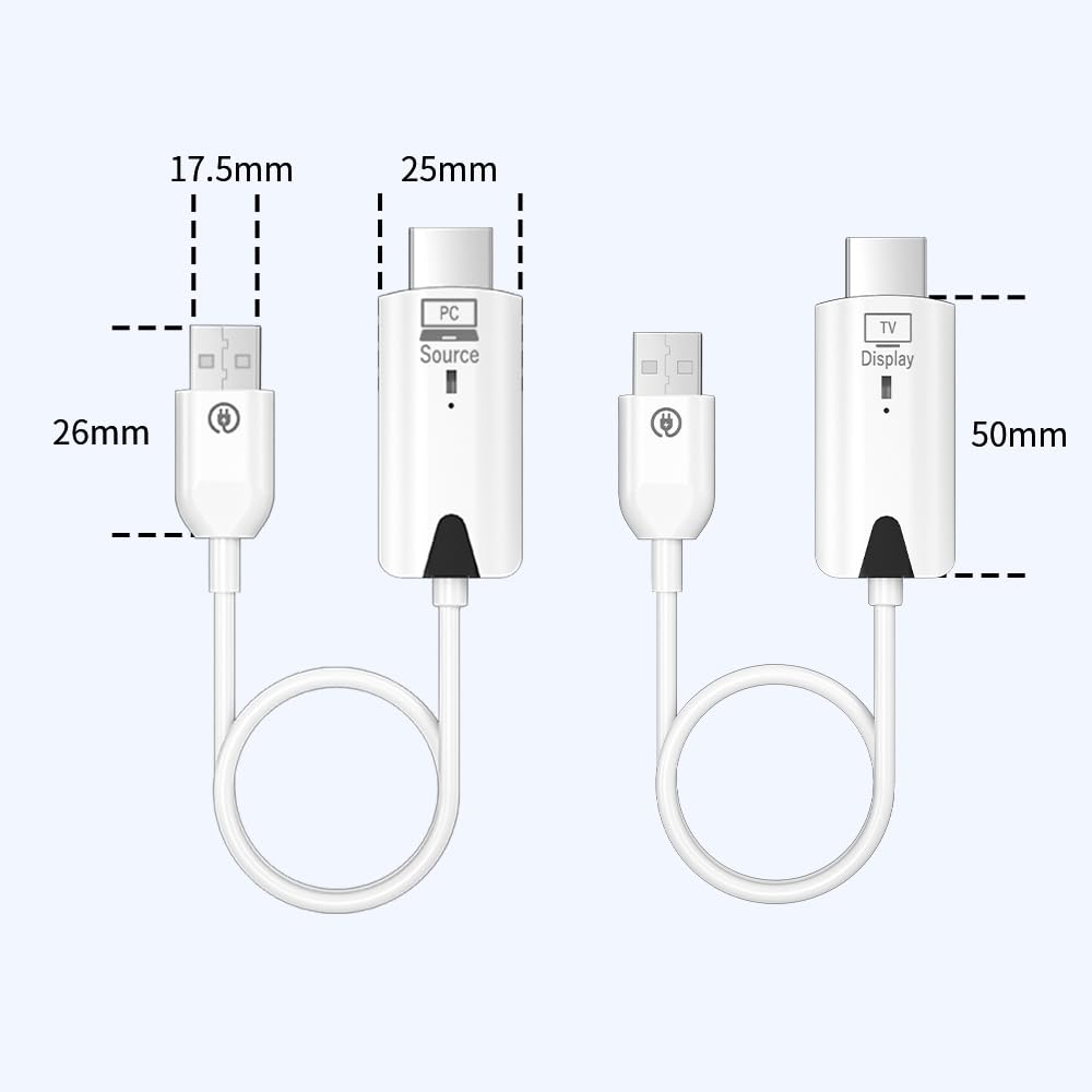 Émetteur et récepteur HDMI sans fil, extension HDMI portable 1080p portée de 50 m, Plug & Play, pour ordinateurs portables, box TV, PS4/5, caméras à projeter sur TV/projecteur/moniteur/transmission