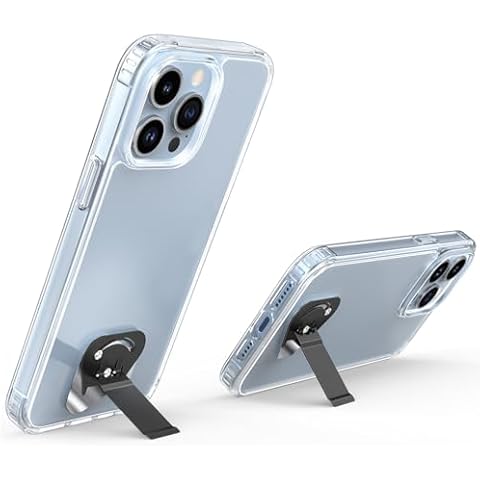 OUTXE 2 Pack Ultra-Thin Phone Kickstand, Universal Kickstand for Phone case Vertical/Horizontal Metal Rotatable Phone Stand for Desk for iPhone 15/14/13/12/11 Mini Plus Pro Max, Galaxy S24 - Black Cover