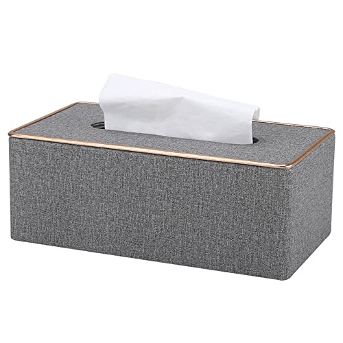 Yizhichu1990 Leather Tissue Box Holder - Waterproof Rectangular Tissue Box Cover Vintage Napkin Paper Holder for Home,Office&Car Decor (Style-4)