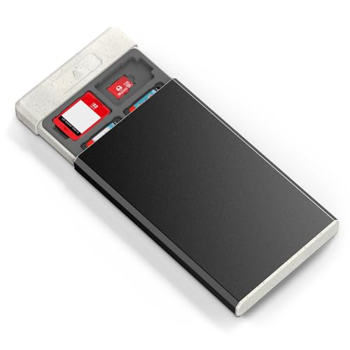 Image of HEIYING Switch Game Card Case for Nintendo Switch /Switch OLED /Switch Lite Game Card or Micro SD Memory Card, Metal Switch Game Holder with 20 Game Card Slots and 20 Micro SD Card Slots