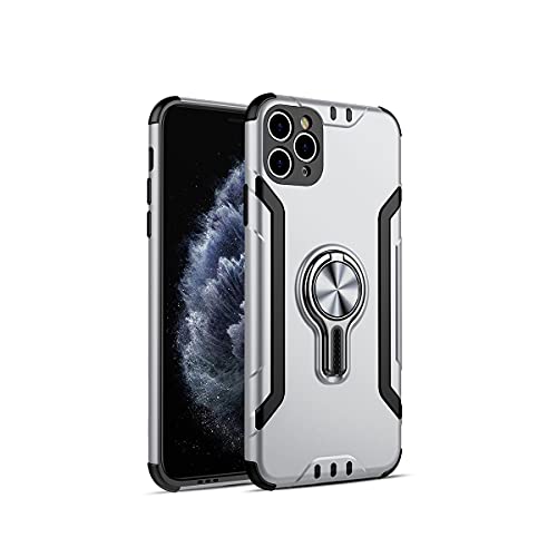 VUTR Funda antigolpes para iPhone 12/12 Pro [Anillo-Soporte-Magnético-Blindado] Carcasa para teléfono blindada Resistente multitusos para iPhone 12 y 12 Pro - Plateado Cover