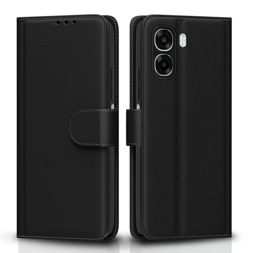 Image of Amazon Basics Flip Cover for Oppo K14x 5G / Oppo A6x 5G / Oppo A6s Leather Finish | Wallet Stand and Shock Proof | Inside TPU with Card Pockets | Complete Protection Flip Case (Black)