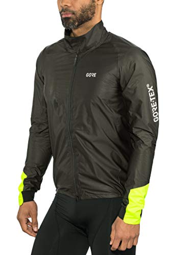 GORE WEARメンズC5 Gore-Tex Shakedry 1985 Visジャケット、ブラック/ネオンイエロー、M