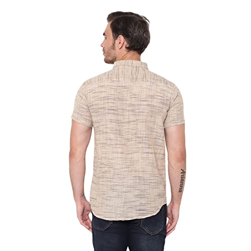 Image of LATEST CHIKAN Men's Cotton Blend Textured Half Sleeves Shirt