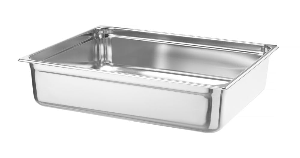 HENDI Contenitore Gastronorm, GN 2/1, resistenza termica -40 °C a 300 °C, compatibile con i forni a convezione, frigoriferi, bagno María, chafing dishes, 43L, 650x530x(H) 150mm, acciaio inox 18/10