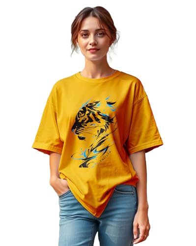 Image of AUSK Oversized T-Shirts || Printed Half Sleeve Tshirt for Womens
