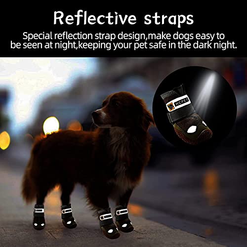 Image of PETANGEL Dog Boots for Hardwood Floor | Breathable Dustproof Dog Shoes | Dog Booties with Reflective Anti-Slip Sole | Outdoor Paw Protectors with Rubber Soles for Hiking and Running (Size: 3)