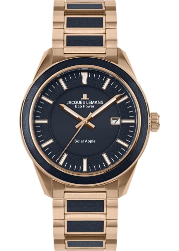 Jacques Lemans Eco Power 1-2116F montre homme en acier de haute qualité