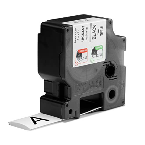 Image of DYMO Rhino Industrial Heat-Shrink Labels 1 inch Tube Black Print on White