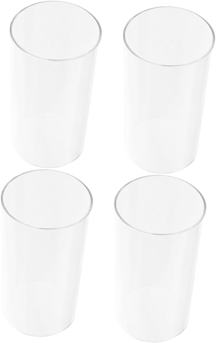 ULTECHNOVO 4pcs Windproof Transparent Glass Candle Covers Cylinder Candle Holder Sleeves for Illumination for Home and Cafe Decor