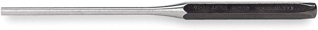 Proto Tools J48516L - Pin Punch - 5/16 in Point Diameter, 8 in Overall Length, Steel Material, Hex Handle/Body Style