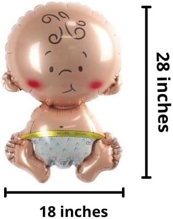 Inflate Decorate XL 1pc Unisex Baby foil Balloon Giant Cute Unisex Boy Girl Baby Supershape Foil Helium Balloon Suitable for Baby Shower, Christening, Newborn Birth