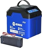 DCHOUSE 12V 100Ah LiFePO4 Batería de litio con Bluetooth y cargador de 10A, camping