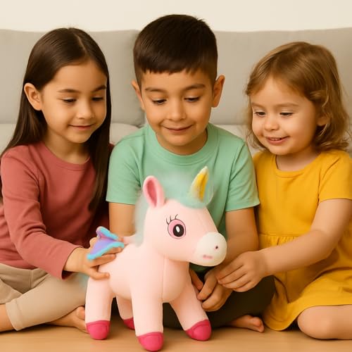 Image of Cute Unicorn Plush Toy for Kids | Soft Stuffed Animal with Sparkle Horn & Wings | Birthday Gift, Nursery Decor, Cuddly Sleep Buddy (Pink, 25 cm)