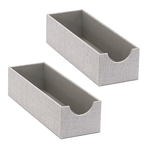 Household Essentials Narrow Organizer Tray 2 Pack, Gray, Silver