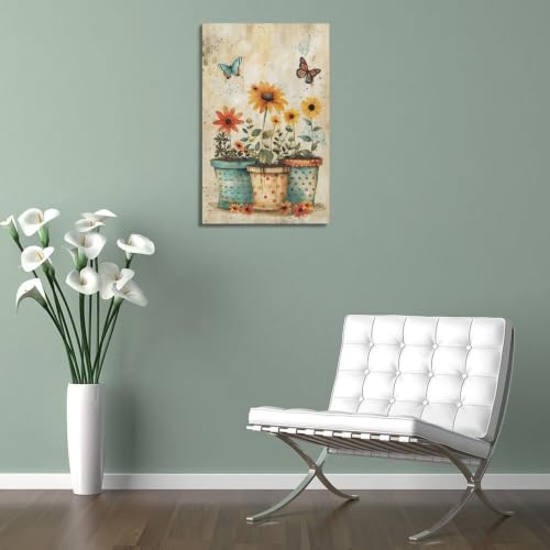 Affiche aquarelle fleurs et papillon pour une ambiance sereine - 5