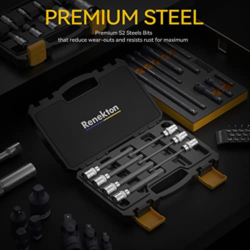Renekton 3/8" Drive Extra Long Torx Bit Socket Set, Star T25-T60, S2 And Cr-V Steel, 7 Pieces #TOP1