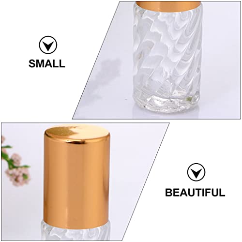 Beaupretty 5 frascos de perfume recarregáveis, 5 ml, tubo de rolo de óleo essencial, líquido, recipi
