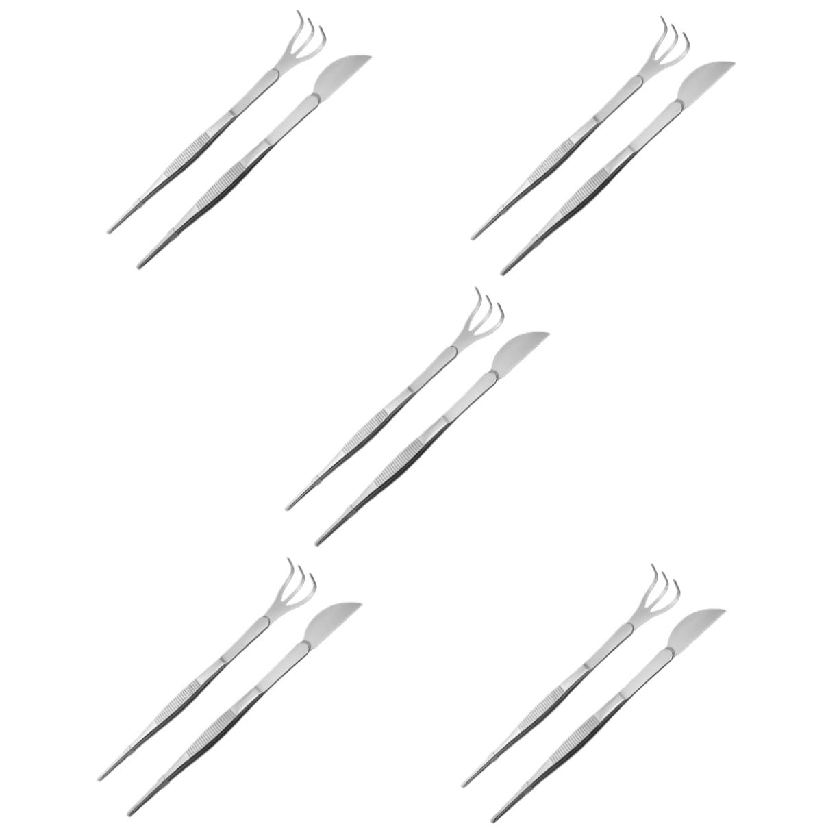 Happyyami 10piezas De Jardinería De Acero Inoxidable Herramientas Multifuncionales Para Bonsái y Suculentas Incluye Pinza Recta y Curvada Para Cultivos Detallados y Mantenimiento De