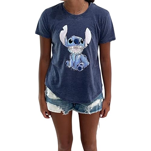 Image of Disney Lilo & Stitch Juniors Graphic T-Shirt - Stitch Tee for Women, Short Sleeve, Sizes XXS-3XL