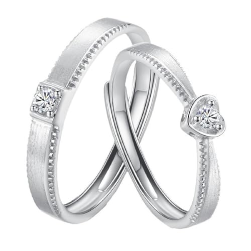 Alliance Argent 925 Couple réglable, le cadeau idéal pour célébrer votre amour