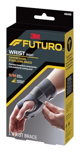 Futuro Energizing Wrist Support, Helps Relieve Symptoms of Carpal Tunnel Syndrome, Right Hand, Small/Medium, Black, Moderate Stabilizing Support - Image 6
