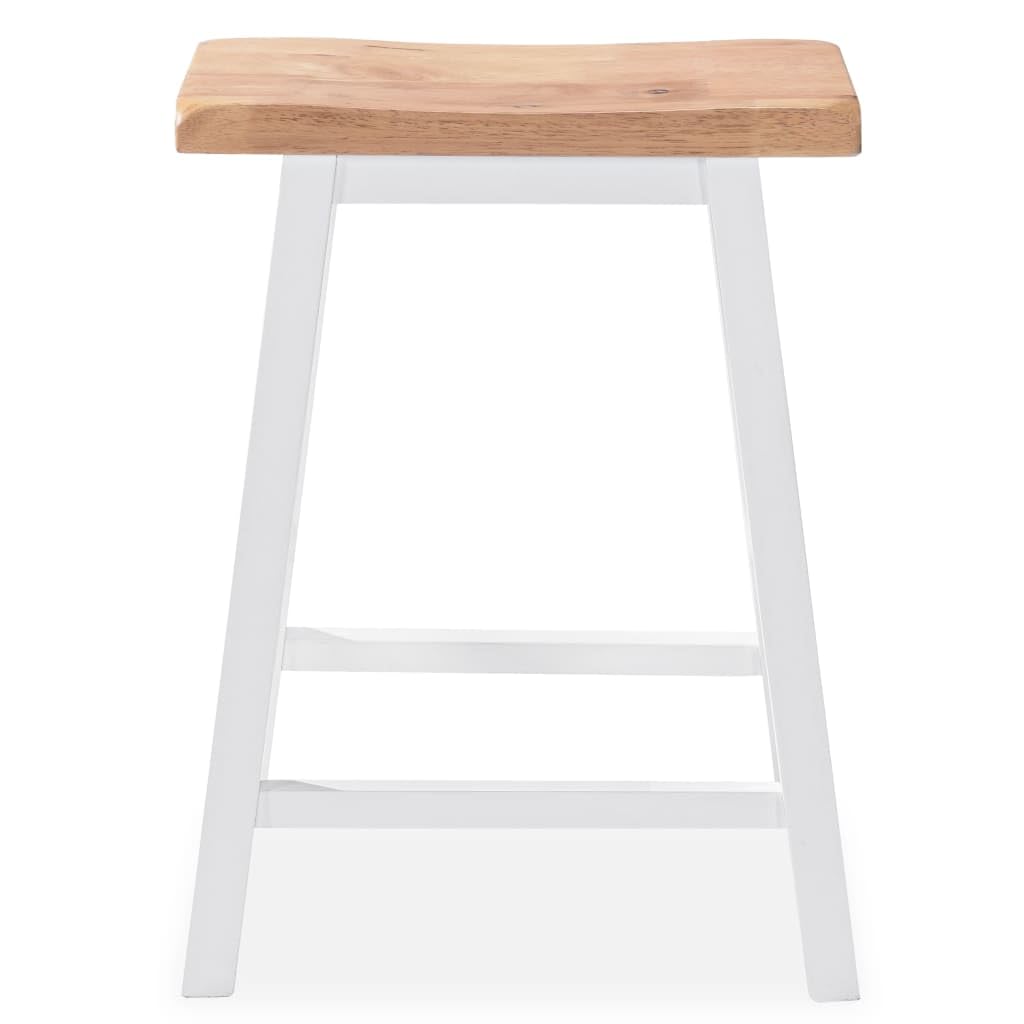 vidaXL Set Muebles Bar 3 Piezas Blanco Mobiliario Mesa Silla Alta Salón Cocina