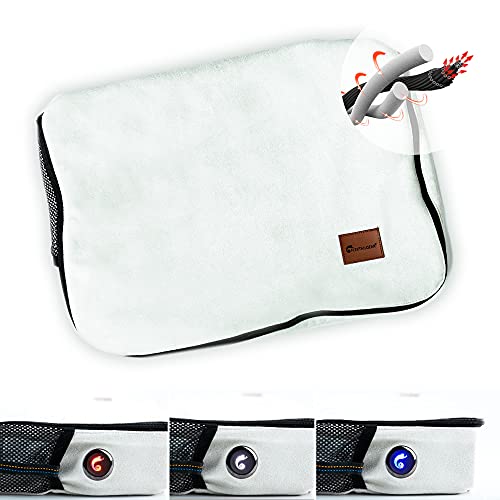 FLEXTAILGEAR Electric Heated Blanket USB Powered Pillow Portable Travel Heating Throws Warm Car Cape with 3 Heating Levels for Camping, Outdoor Activity, Air Plane & Train Travel, Office, Home (Grey)