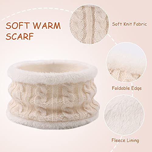 Image of Yuoahcn Kids Winter Beanie Hat Scarf Gloves Set Knit Warm Toddler Winter Cap Gloves Neck Warmer for Boys Girls 1-8 Year