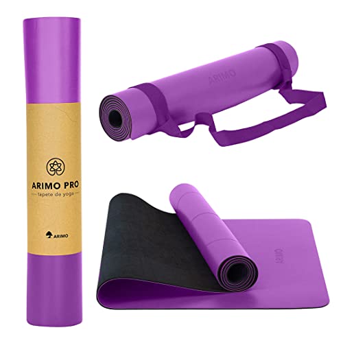 ARIMO Tapete de Yoga Mat PU com Borracha Natural 181 x 61 x 0,5 c...