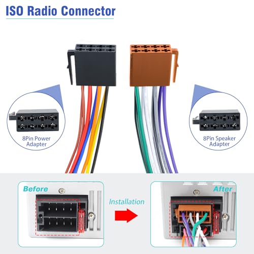Faisceau de câblage autoradio 16 broches ISO avec connecteur bout à bout