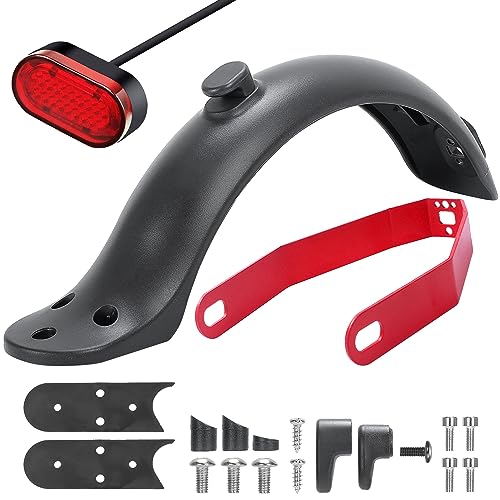 Natcoo Guardabarros Trasero Patinete con Soporte de Metal + Luz Trasera, Guardabarros para Xiaomi M365 / Pro, Accesorios de Piezas de Repuesto de Scooter