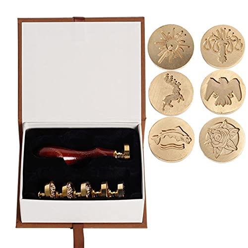 6 uds, Sello de pintura, sellos de sobre de bricolaje, corona de rosas, adorno de árbol, invitaciones de boda clásicas, sello de cera para álbum de recortes-D