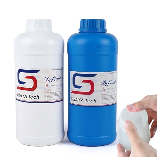 Siraya Tech Defiant 15 プラチナシリコンモールドキット 3DUVレジンプリント耐性 食品対応 ショアA 15 コーティング不要 簡単1:1ミックス 4ポンド 2kg セット クリアの商品画像（Amazon）