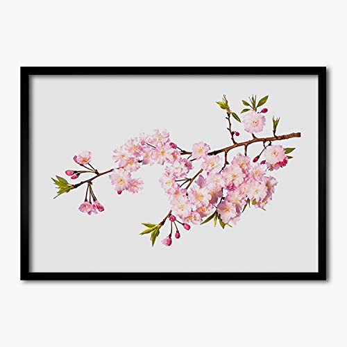 Affiche decorative rose sauvage et cadre photo mdf 70x50 cm tableau salon