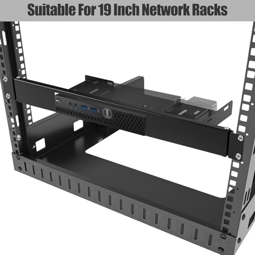 Mini Rack Mount for Dell OptiPlex Micro Form Factor Case – 1U Heavy-Duty Hinged Server Shelf with Hand-Twist Screws, High-Strength Steel Dell Mini PC Mount for 19-inch Cabinet by Freejia - Used condition - Image 4