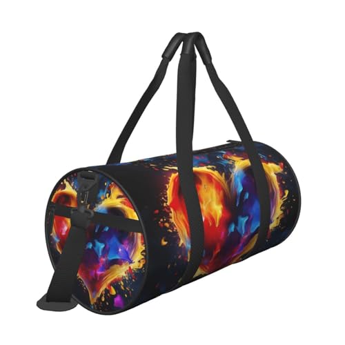 colorful heart printed Travel Bag Casual luggage bag3