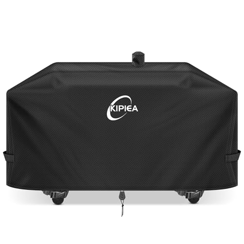Image of Kipiea 600D Heavy Duty Pellet Grill Cover for Pit Boss Memphis Combo Grill, Waterproof Wood Pellet Smoker Cover with Windproof Buckles, UV Resistant, No Tear, No Fading