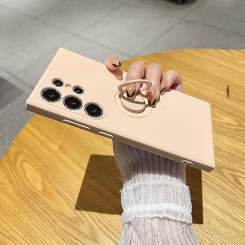 Coque Samsung S22 silicone magnétique rose résolvant les chutes avec anneau