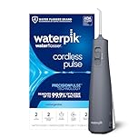 Waterpik Cordless Pulse Rechargeable Portable Water Flosser for Teeth, Gums, Braces Care and Travel with 2 Flossing Tips, Waterproof, ADA Accepted, WF-20 Gray, Packaging May Vary