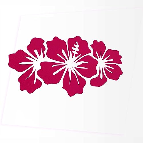 JINTORA Autocollant pour voitures - Trois fleurs Blooming - 134x71mm - Tuning - Vitre arrière - Camion - Moto - ordinateur portable - fenêtre- rose