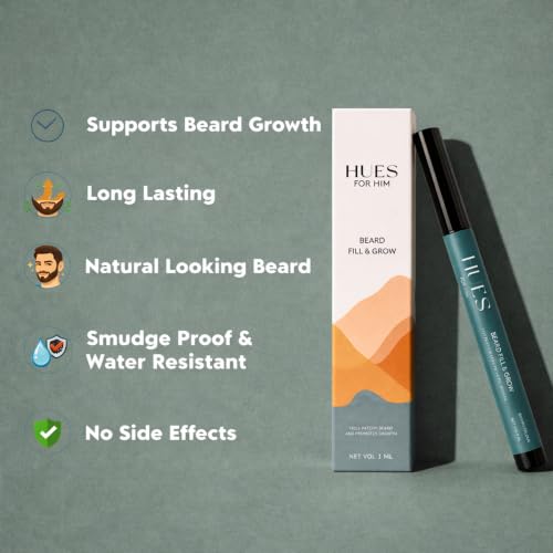 Image of Beard Fill & Grow | Beard Filler for Men with Growth Extract | Waterproof, Smudge-Proof, Long-Lasting Beard Pencil | Natural Look | Patchy Beard Solution | Made in India | Black