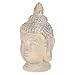 ECD Germany Buddha Figur 78 cm Beige/Grau, Kunststein Polyresin, Kopf Statue Skulptur Dekofigur Feng Shui Kunststeinfigur Dekoration Gartenfigur Asien Dekorationsobjekt Steinfigur, für Haus und Garten