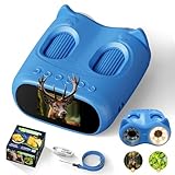 ARNSSIEN Microscopio y Telescopio 2 en 1, Portatil Microscopio para Niños con aumento 1000x, foto y video 1080P, kit científico STEM, regalo educativo y de cumpleaños para niños y niñas de 3 a 12 años