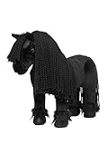 LeMieux Toy Pony Spike - Impresionante frisón negro - Incluye alfombra de transporte de la marca azul marino - Adecuado para mayores de 3 años
